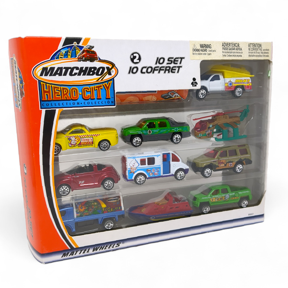Matchbox Hero City 10‎ PC Coffret #2 New in Box 2002 Mattel Diecast 91517